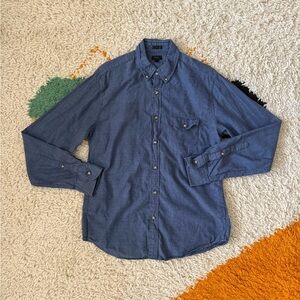 J. Crew Men's Blue Casual Button-Down Shirt (slim)